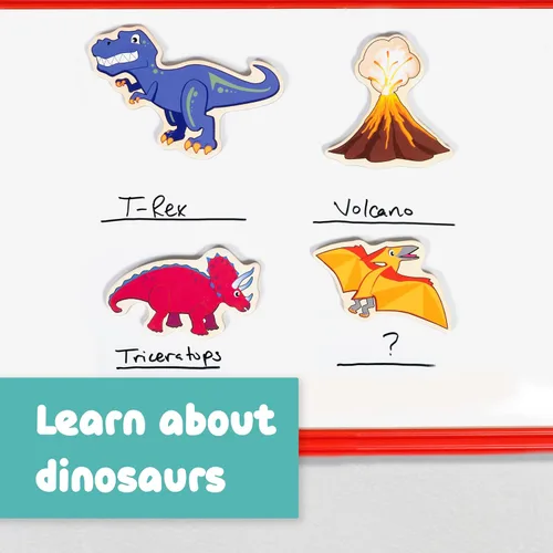 Miniatura 6 de Imanes de madera Spark & Wow Dinosaurios Imanes para niños de 2 años en adelante Juego de imaginación abierta Se adhieren a neveras