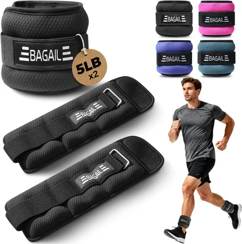 Miniatura 29 de BAGAIL Pesas de tobillo para mujeres y hombres, un par de pesas de 1/2/4/6/8/10 libras con diseño elegante y ajuste seguro para caminar, correr