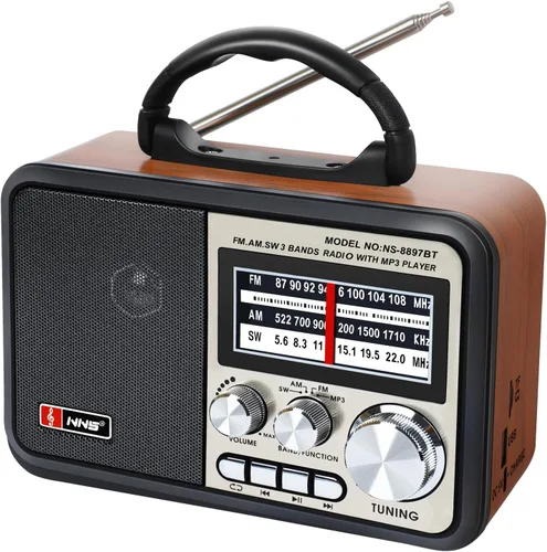 Radio retro vintage, radios AM FM portátiles, altavoces estéreo de carga USB, radios de onda corta con transistor compatible con altavoz Bluetooth,