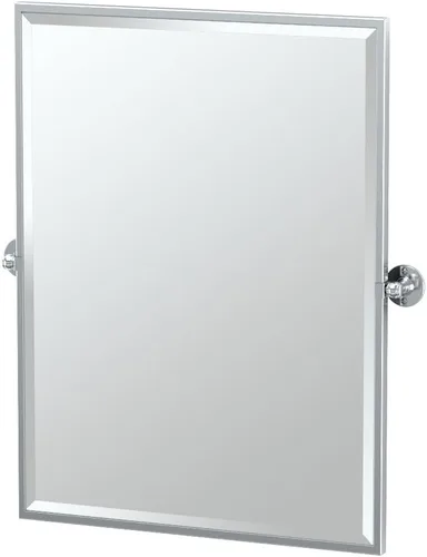 Miniatura 6 de Gatco 4419SM Cafe - Espejo rectangular de pared pequeño, 24 pulgadas de alto x 23.5 pulgadas de ancho, cromado