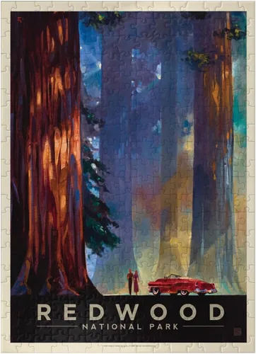 Miniatura 7 de MyPuzzle Redwood National Park: Among The Giants, póster vintage, rompecabezas prémium de 100 piezas para adultos