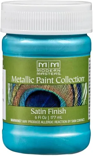 Modern Masters ME79106 Colección de pintura metálica, pintura metálica decorativa a base de agua satinada, azul glaciar, 6 onzas