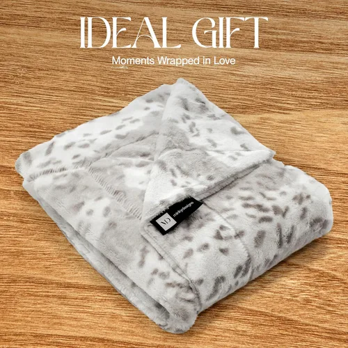 Miniatura 8 de Minky Designs Arctic Lynx Minky Blanket – Manta ultrasuave de piel sintética para sofá, cama y hogar – Esponjosa, cálida y lujosa – Colección Posh