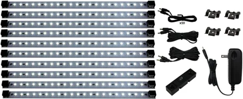 Inspired LED Super Deluxe Pro Series 21 Kit de iluminación LED para debajo del gabinete | 24 vatios 12 V CC | Blanco puro ~ 4200 K 135 lm/ft