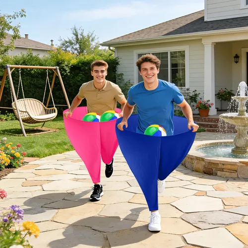 Miniatura 6 de Juego de pantalones de abuelita para patio, pantalones gigantes de abuelita, juego al aire libre, incluye pelotas hinchables y bombas de aire