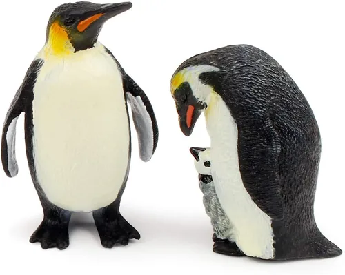 Miniatura 3 de Set de figuras de juguete de animales polares UANDME, incluye figuras de familia de osos polares y familia de pingüinos emperadores