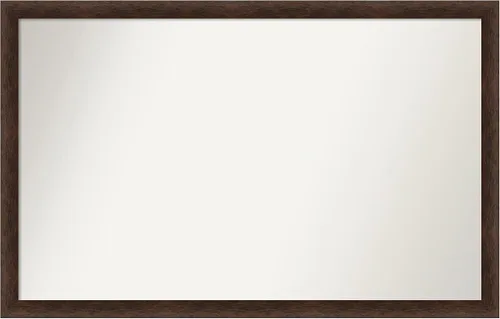 Miniatura 502 de Amanti Art Espejo de pared personalizado no biselado (24 x 27 pulgadas), marco estrecho de nogal chipre - varios tamaños personalizados - Espejo