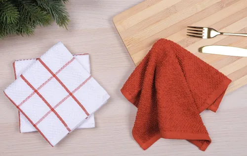 Miniatura 6 de Amour Infini paños de cocina y repasadores, 100 % algodón, muy absorbentes, se pueden lavar a máquina Caja de óxido