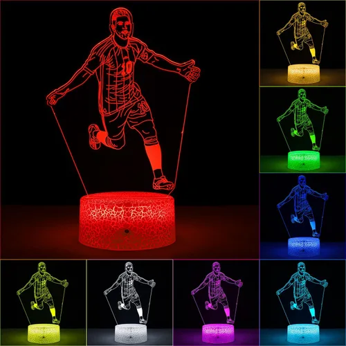 Miniatura 6 de Jugador de Fútbol Argentino #10 Lámpara 3D de Ilusión para Niños, con Control Remoto y Toque Inteligente, Lámpara Regulable, para Decoración