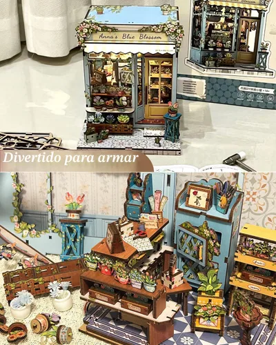 Miniatura 3 de CUTEBEE - Kit de rincón de libros - Kit de casa de muñecas en miniatura DIY para adultos, decoración de estantería de casa pequeña Booknook