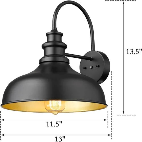 Miniatura 3 de Bestshared Luz de granero de granja con sensor de anochecer a amanecer, aplique de pared exterior antioxidante, farol de pared al aire libre