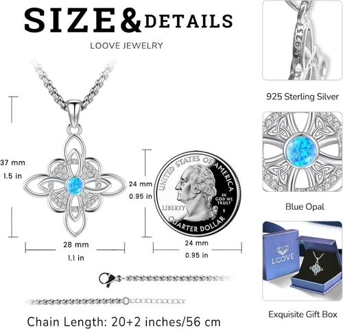 Miniatura 54 de Collar de pentagrama de plata de ley con triple luna, diosa celta, nudo celta, nudo de brujas, Ankh, sol y luna, Hécate, lilith, Santa Muerte