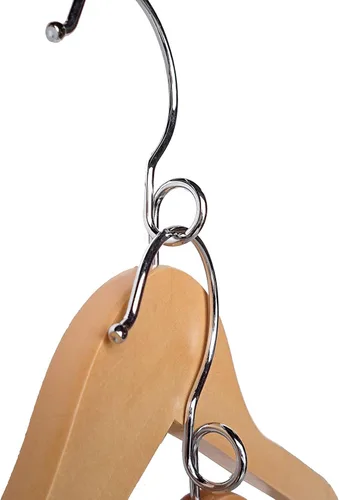 Miniatura 4 de Proman Products KSC3031 Kascade - Perchas de madera, paquete de 50 unidades, diseño de anillo único, ahorro de espacio para pantalones con barra