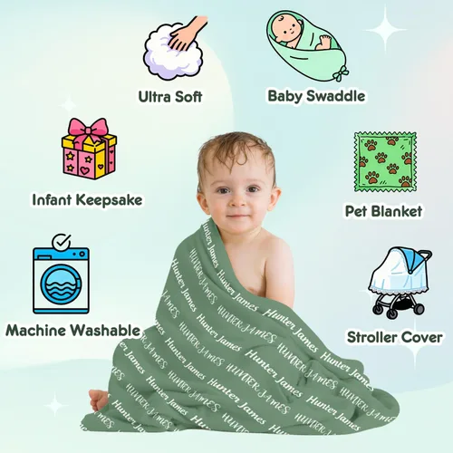 Miniatura 6 de Se envía al día siguiente: manta de bebé personalizada para niños y niñas, manta de franela, mantas para recién nacidos, regalos personalizados