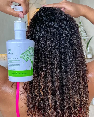 Miniatura 9 de Xiaomoxuan Juego de champú y acondicionador de árbol de té sin sulfato con máscara de colágeno para el cuidado del cabello encrespado