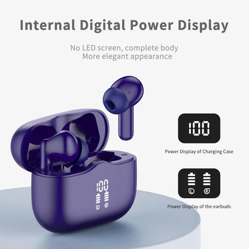 Miniatura 5 de Auriculares inalámbricos, Bluetooth 5.4 con graves profundos estéreo de alta fidelidad, 4 ENC con cancelación de ruido, auriculares inalámbricos