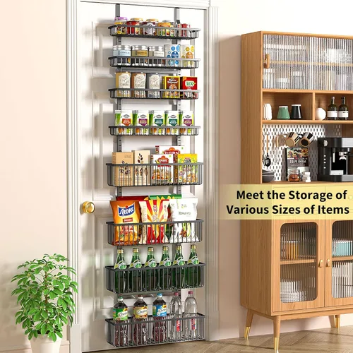 Miniatura 3 de Moforoco - Organizador sobre la puerta para despensa, estantes organizadores para puerta de despensa, organizadores de cocina y almacenamiento