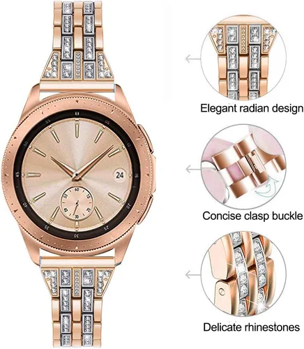 Miniatura 3 de Correa compatible con Samsung Galaxy Watch 6/6 Classic/Galaxy Watch 5/5 Pro / 4/4 Classic/Active 2, correa de repuesto de metal de acero con Oro