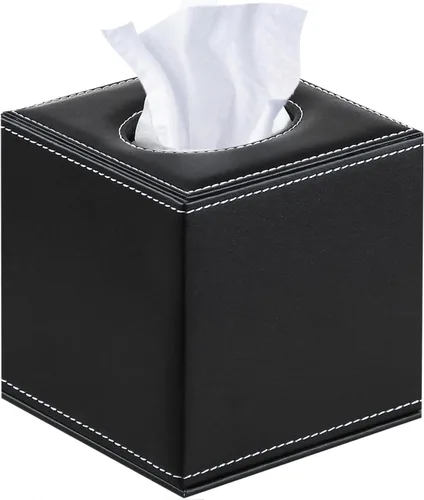 Miniatura 11 de Funda de caja de pañuelos de cuero cuadrado, actualización 99% compatible de gran tamaño, soporte de caja de pañuelos cúbico para papel facial