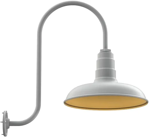 Miniatura 50 de Steel Lighting Co. Topanga - Luz de granero Montaje en pared al aire libre Domo de 14 pulgadas Cuello de cisne de 11 pulgadas Luz de garaje