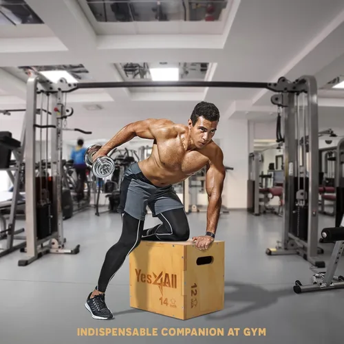 Miniatura 6 de Yes4All Plyo Box, 3-in-1 Wooden Box Jump for Home Gym, Lunges, Squats, Dips