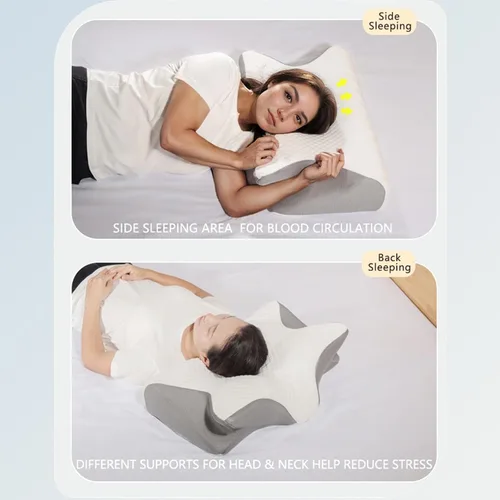 Miniatura 2 de Doreve Cloudfaser - Almohada cervical para el cuello, almohada de alivio del dolor y dormir, contorno ergonómico para dormir de lado, cuello