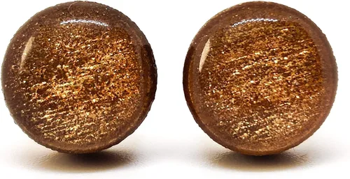 Miniatura 20 de Juego de Aretes de Tuercas, Brillo, 10 mm, Tuercas Redondas para Mujeres, Niñas y Hombres, Hecho a Mano, Postes de Acero Inoxidable para Orejas
