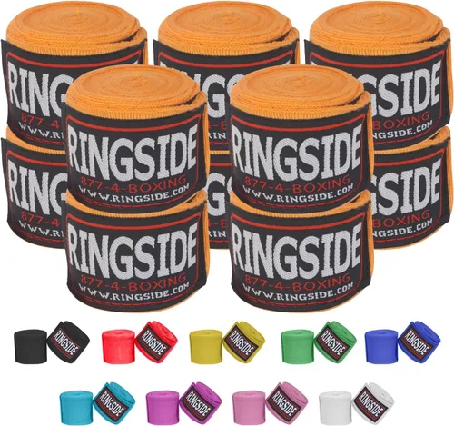 Miniatura 16 de Ringside Mexican Style Boxing Hand Wraps (Pairs) - 180" Semi-Elastic Cotton Blend Wrist Support with Thumb Loop for MMA, Muay Thai, Kickboxing