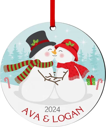 Miniatura 8 de Let's Make Memories Adorno de Navidad Personalizado para Parejas - Adorno de Navidad 2025 - Decoración de Árbol - Personalizar Mensaje, Año