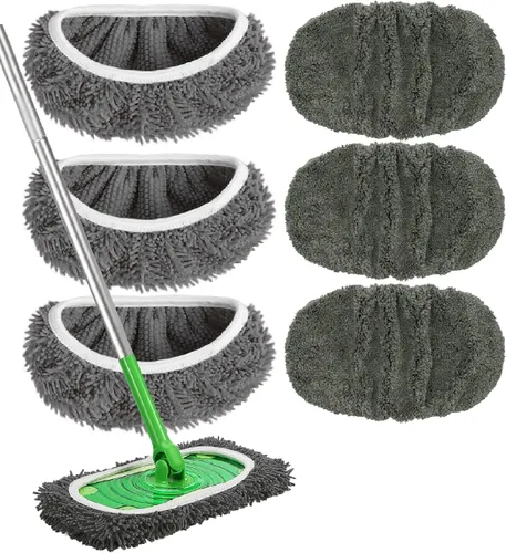 Miniatura 10 de Almohadillas de Microfibra Reutilizables para Trapeador Almohadillas Húmedas Lavables Compatibles con Repuestos de Almohadillas Swiffer Sweeper