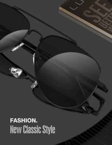 Miniatura 5 de LUENX, Aviator - Gafas de sol polarizadas, para hombres y mujeres, protección UV 400, con funda 60MM