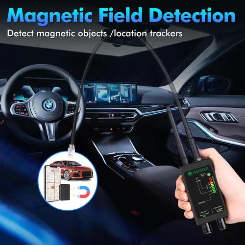 Miniatura 3 de JMDHKK Detector de Cámara Oculta M8000, Detector de Micrófonos Espía, Buscador de Cámaras, Detector de Señal para Hoteles, Viajes, Vehículos, Gris