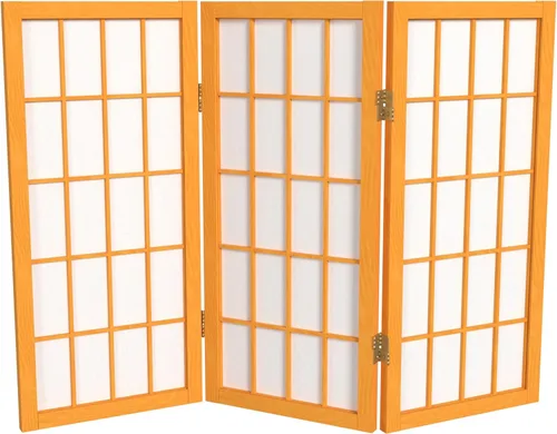 Biombo portátil simple de 2 pies Biombo diseño Shoji, clásico diseño japonés 4 anchuras, 6 colores, Madera, Honey Miel