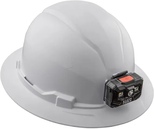 Miniatura 8 de Klein Tools 60406RL - Casco duro, linterna frontal recargable, sin ventilación, estilo de ala completa, acolchada, auto-absorbente, resistente al