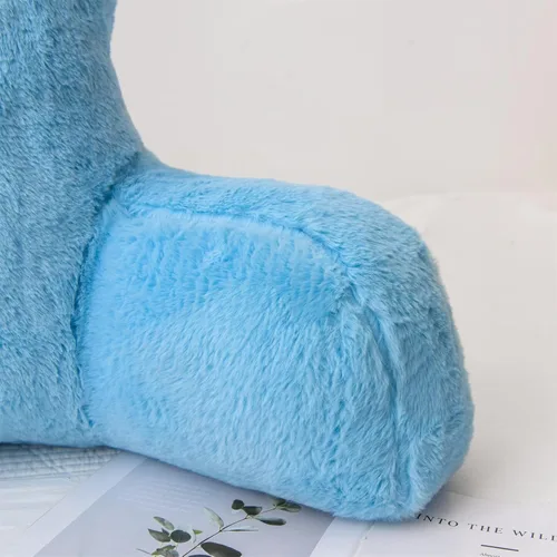 Miniatura 5 de A Nice Night Almohada de lectura de piel sintética con cuña para adultos y niños, respaldo con brazos para sentarse en la cama/sofá para reposo