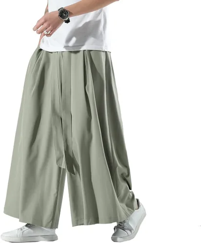 Miniatura 15 de Seidarise Pantalones de yoga japoneses de lino estilo harén de pierna ancha para hombre, estilo harén, estilo hip hop, holgados