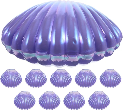 Miniatura 7 de Gadpiparty Cajas de caramelos de conchas de plástico para bodas, fiestas, almacenamiento de joyas, centro de mesa decorativo, 3.58 x 3.03 x 1.77