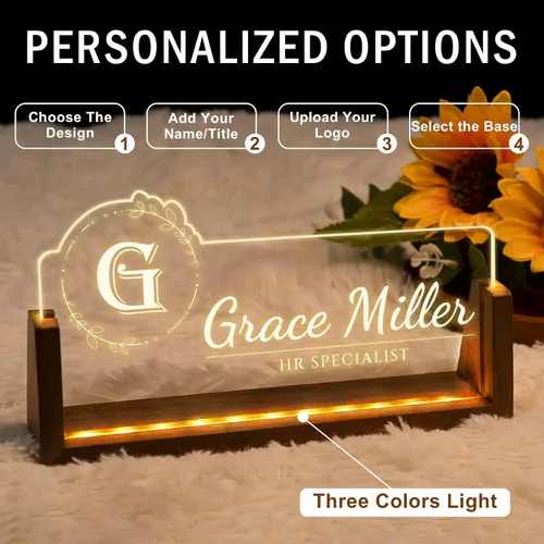 Miniatura 6 de Placa de nombre de escritorio personalizada, placa de nombre de oficina para escritorios, decoración de escritorio para mujeres y hombres