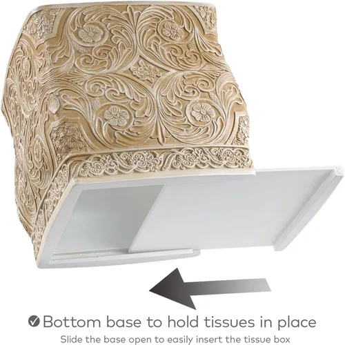 Miniatura 4 de Creative Scents Victoria - Funda cuadrada para caja de pañuelos, soporte de pañuelos beige para baño, soporte decorativo para caja de pañuelos