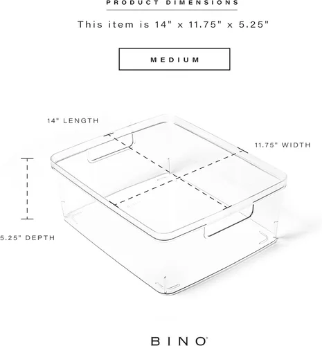 Miniatura 3 de BINO THE LUCID COLLECTION - Contenedores de almacenamiento de plástico, medianos – Paquete de 12 unidades Contenedores organizadores multiusos