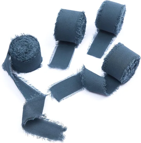 Miniatura 8 de 4 rollos de cinta de seda hecha a mano con flecos de 1.5 pulgadas x 5 yardas (4 rollos de 20 yardas) para invitaciones de boda, ramos de novia