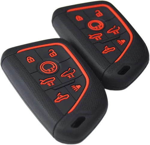 Miniatura 9 de Funda protectora de goma de silicona para llavero inteligente con control remoto para 7 botones, Chevrolet Corvette C8 2020 2021 2022 2023 Negro