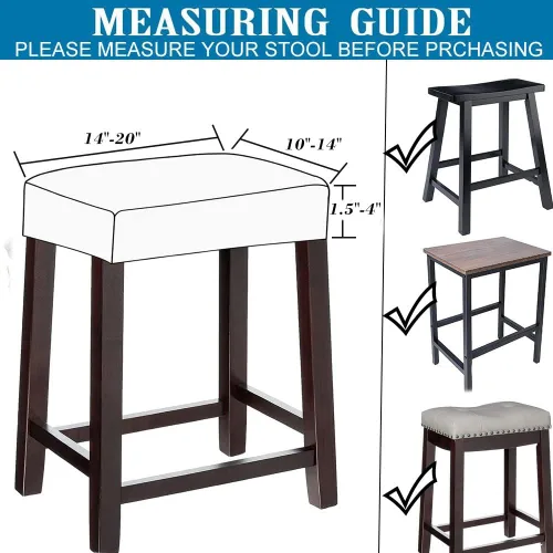 Miniatura 2 de Fundas de taburete rectangulares, fundas elásticas para taburetes de bar rectangulares, fundas elásticas para asiento de silla, fundas de asiento