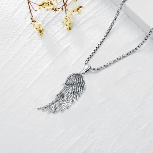 Miniatura 82 de Collar de alas de ángel de plata de ley 925, ángel de la guarda, enfermera RN caduceo, dije de ángel de cristal, joyería de regalo para mujer