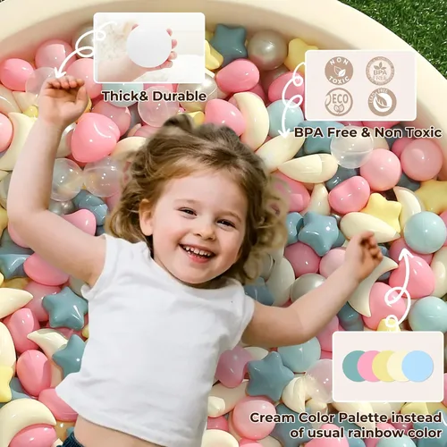Miniatura 4 de TRENDPLAY Juego de Pelotas para Piscina de Pelotas Star Ball: Mezcla Vibrante de Formas - 50 100 200 500 Mezcla de Formas de Estrellas y Luna