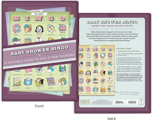 Miniatura 2 de Knock Knock Bingo de baby shower, 12 tarjetas reutilizables para jugar en baby showers