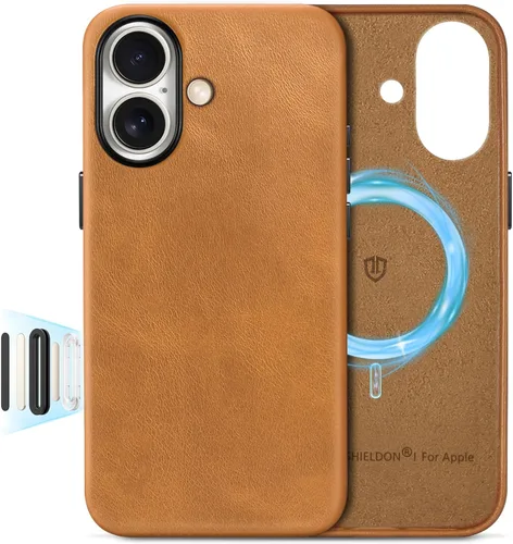 Miniatura 38 de SHIELDON Funda de cuero genuino para iPhone 17 Pro Max de 6.9 pulgadas 2025, [botón de la cámara actualizado], compatible con Magsafe, carga Azul