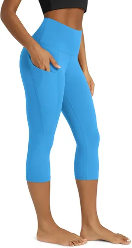 Miniatura 96 de ODODOS - Leggings capri de cintura alta para mujer con bolsillos, control de abdomen, no se transparentan, para entrenamiento atlético, running