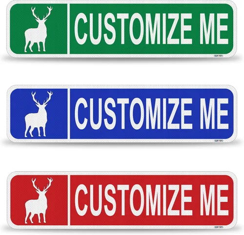 Miniatura 11 de Street Signs - Letreros personalizados con diseño de oso Diseña tu letrero de calle personalizado con color, símbolo de animal, fuente, palabras