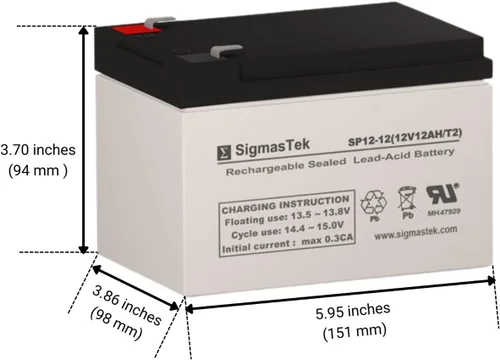 Miniatura 2 de SigmasTek Razor MX650 Dirt Rocket - Batería compatible con 3 unidades, 12 V, 12 Ah F2